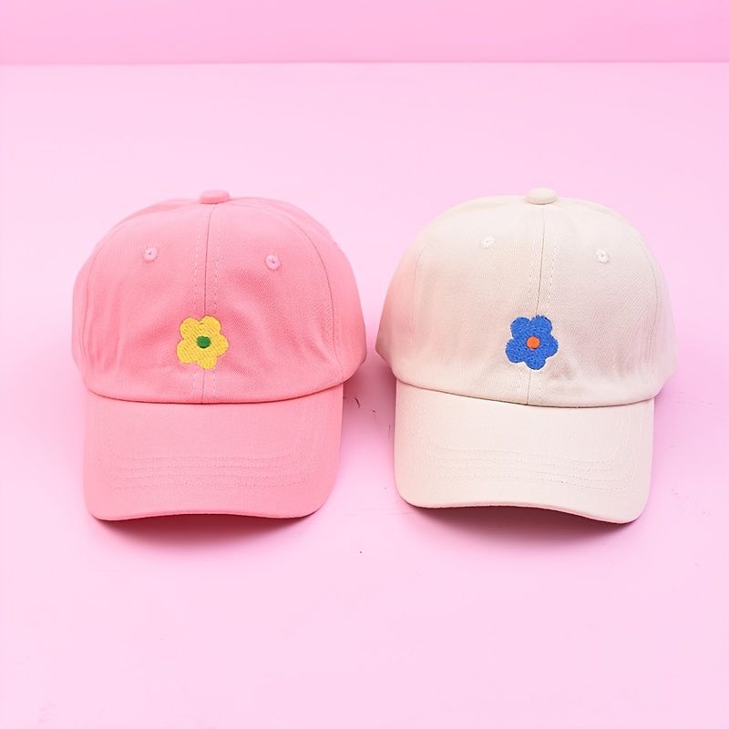 Baseballcaps For Barn Med Blomsterbroderi Solbeskyttelseshatt For Gutter Jenter