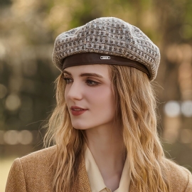 Beret Hat For Dame - Klassiske Stretchable Stripes Fransk Beanie Hat For Jenter Artist Hat For Vinter / Høst
