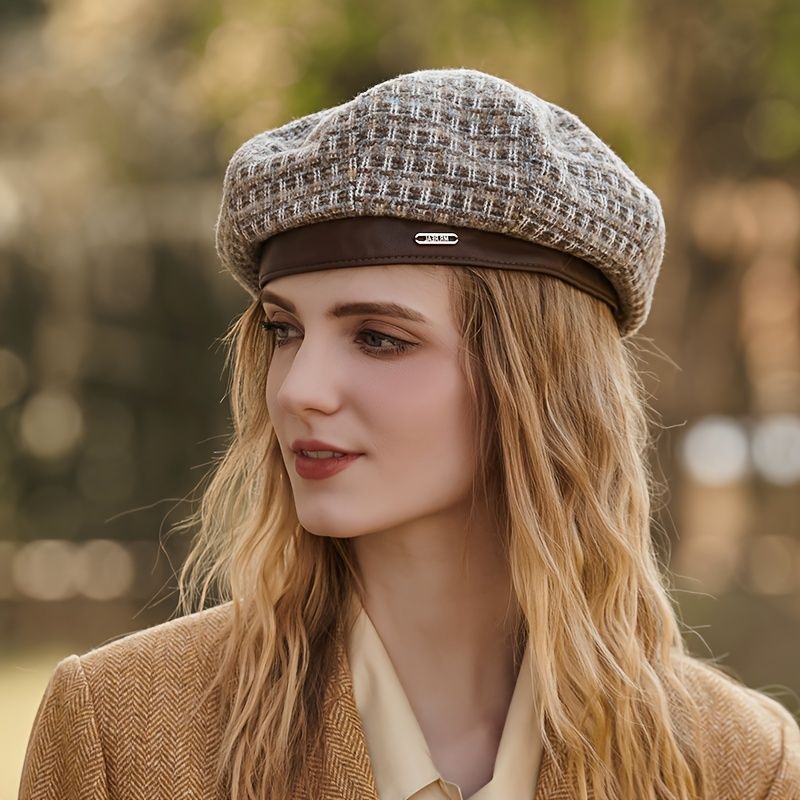 Beret Hat For Dame - Klassiske Stretchable Stripes Fransk Beanie Hat For Jenter Artist Hat For Vinter / Høst