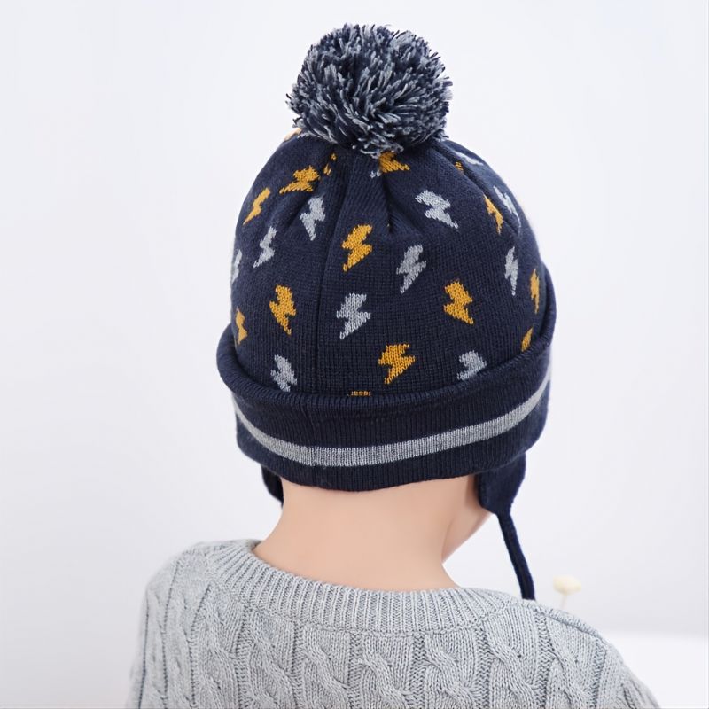 Høst Vinter Nye Barn Beanie Lue Strikket Lue Med Pom Pom