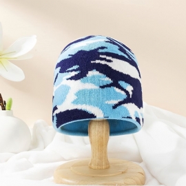 Kids Warm Beanie Strikket Lue Kamuflasjemønster Cap Vinter For Baby Gutter Jenter