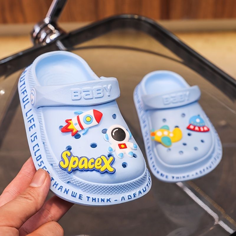 Baby Gutter Casual Cartoon Astronaut Clogs Pustende Lette Sandaler For Utendørs