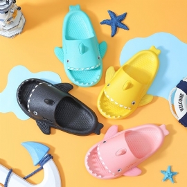 Gutter Casual Cartoon Pvc Shark Slip-on Tøfler Til Hjemmet Innendørs