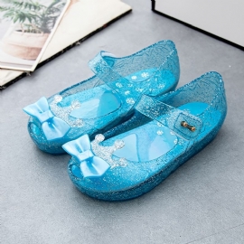 Jenter Jelly Shoes Mary Jane Flate Sko Princess Blue Snow Queen Sandaler