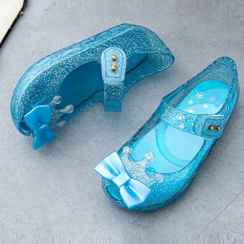 Jenter Jelly Shoes Mary Jane Flate Sko Princess Blue Snow Queen Sandaler