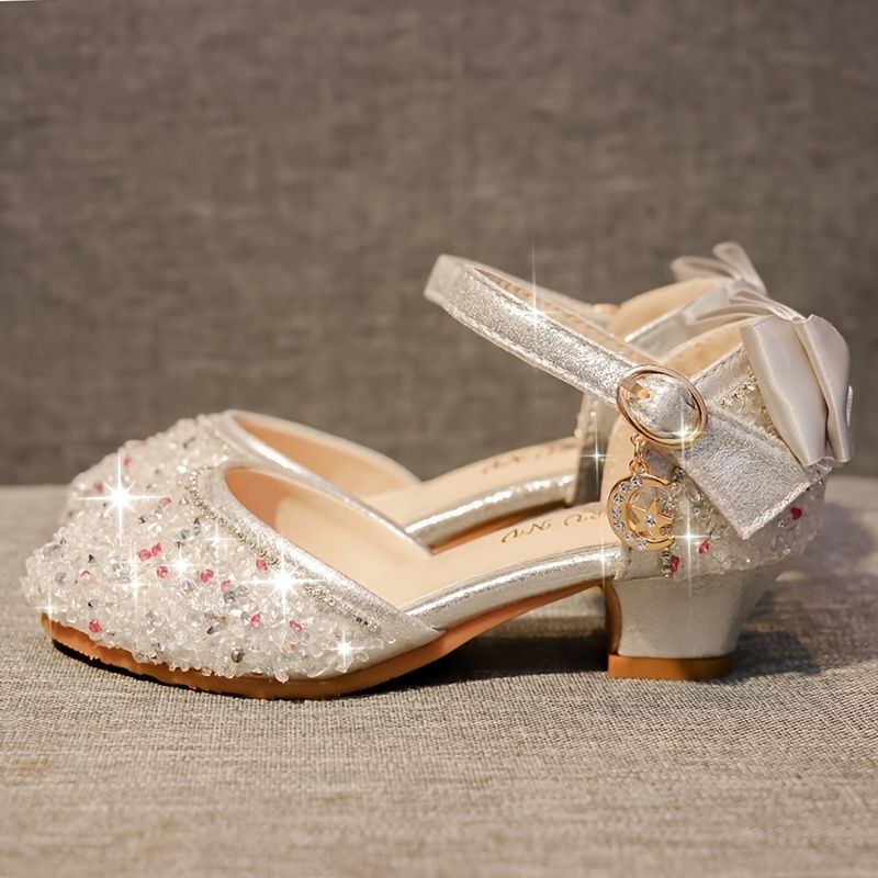 Småbarn Barn Jenter Sandaler Bling Crystal Princess Dress Sko For Party Wedding Performance