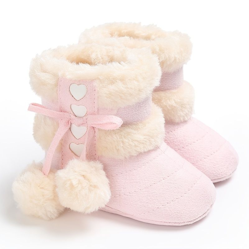 Infant Baby Jenter Booties Myksåle Anti-skli High Top Prewalker Sko Til Vinteren