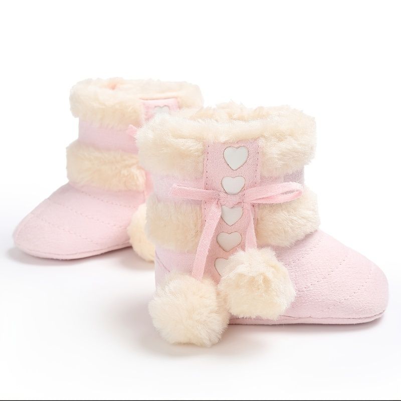 Infant Baby Jenter Booties Myksåle Anti-skli High Top Prewalker Sko Til Vinteren