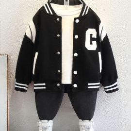 2023 Høst Vinter Nytt Gutter Letter Brodert Baseball Uniform Jacket