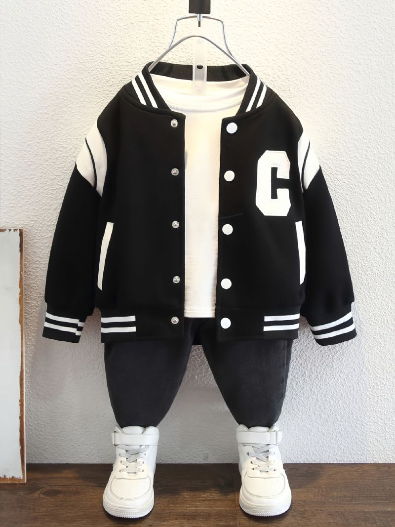 2023 Høst Vinter Nytt Gutter Letter Brodert Baseball Uniform Jacket