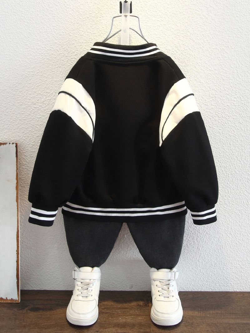 2023 Høst Vinter Nytt Gutter Letter Brodert Baseball Uniform Jacket