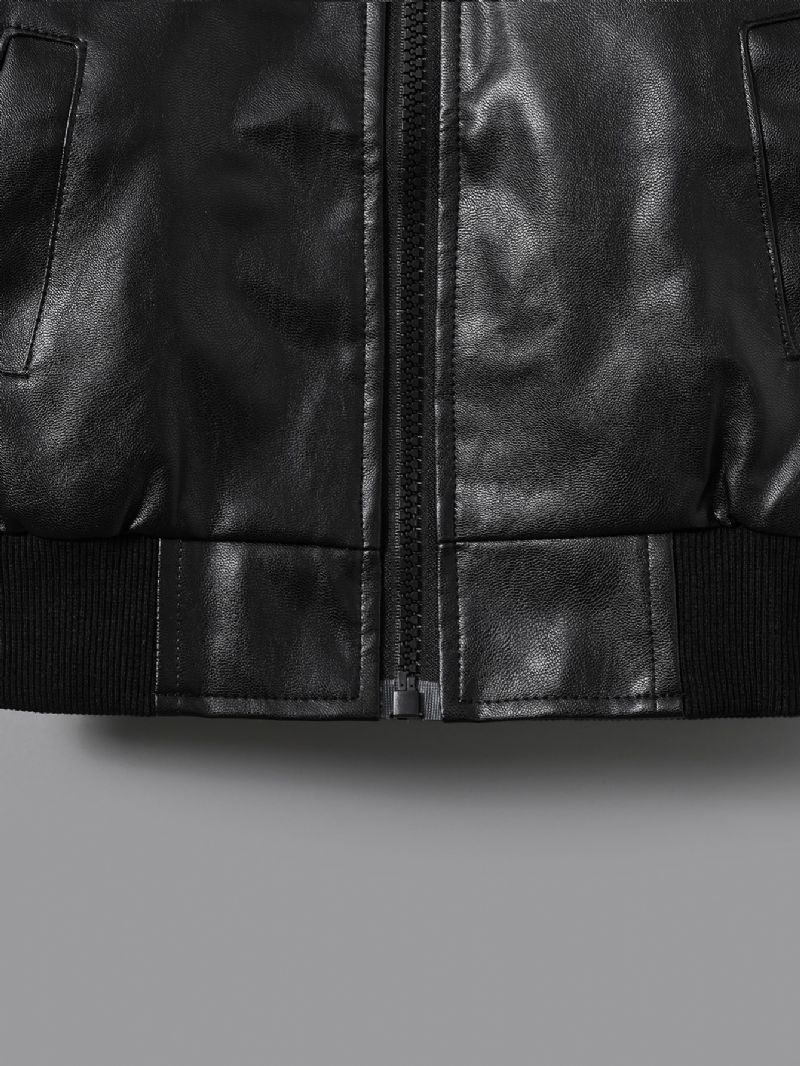 Christmas Price Cuts Gutter Faux Leather Zipper Jacket
