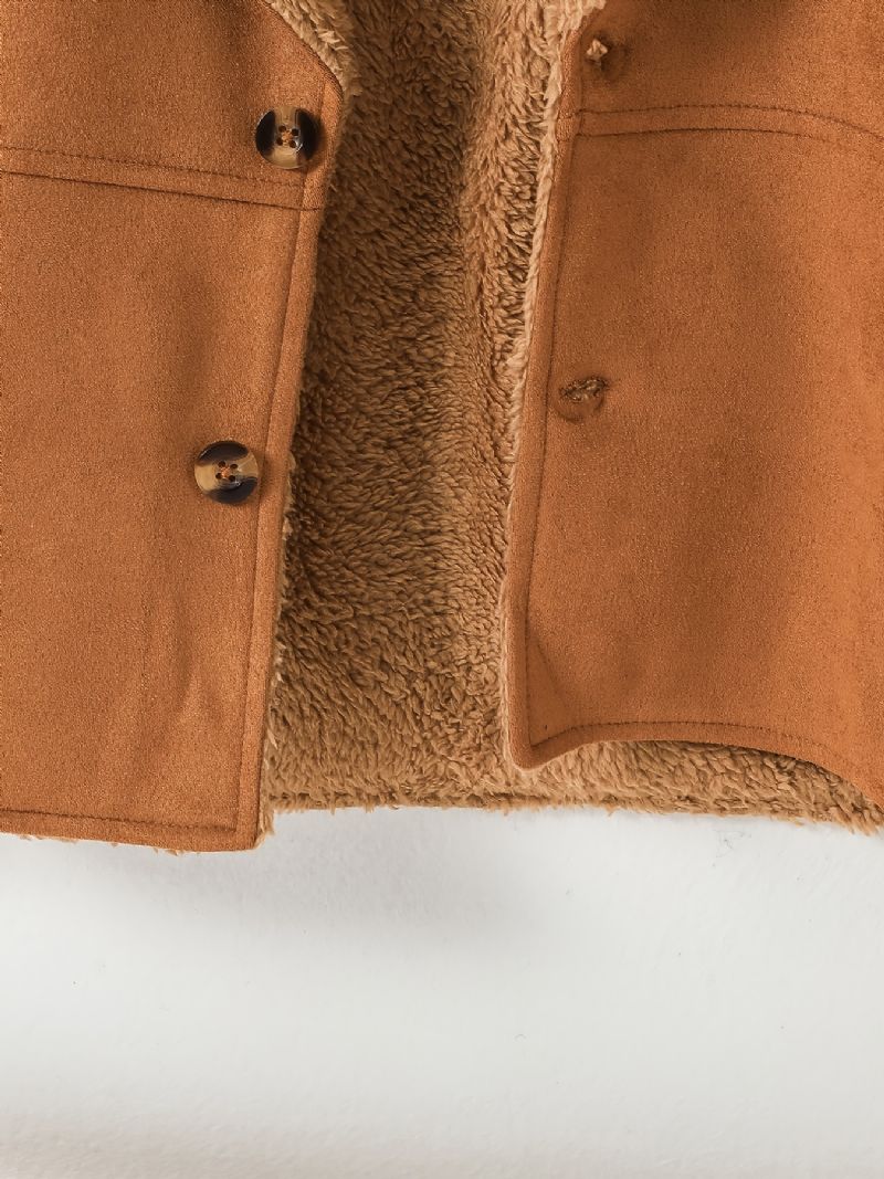Gutter's Thickening Fleece Langermet Buttoned Jacket Topp Barnes Vinter Varm Frakk