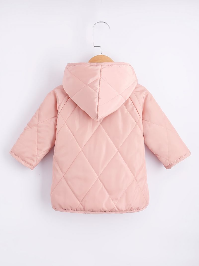 Jenter Casual Rosa Langermet Button Down Varm Frakk Jakke Klær