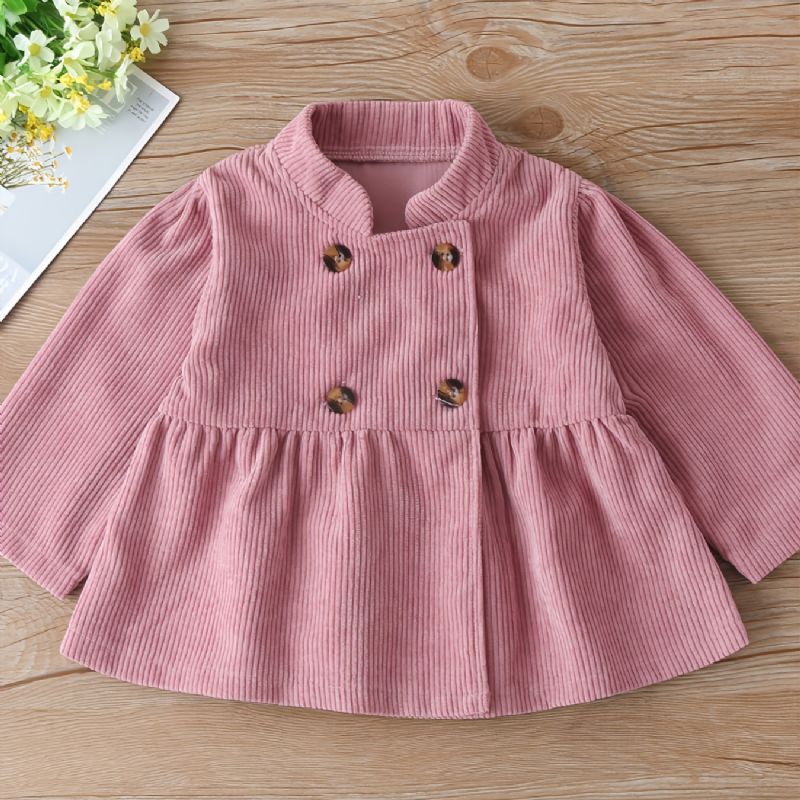 Ny Jente Corduroy Rosa Langermet Coat Jacket