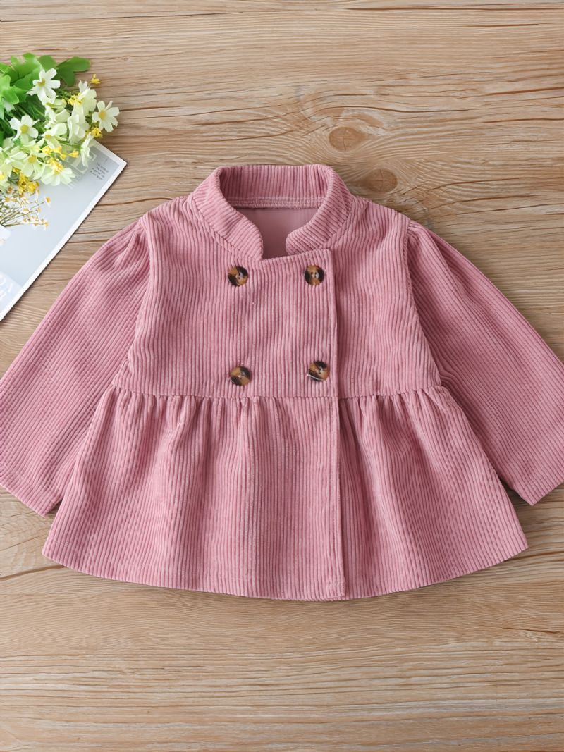 Ny Jente Corduroy Rosa Langermet Coat Jacket