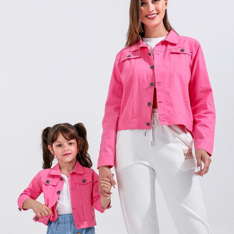 Småbarn Jenter Jakke Bomull Casual Coat Rosa