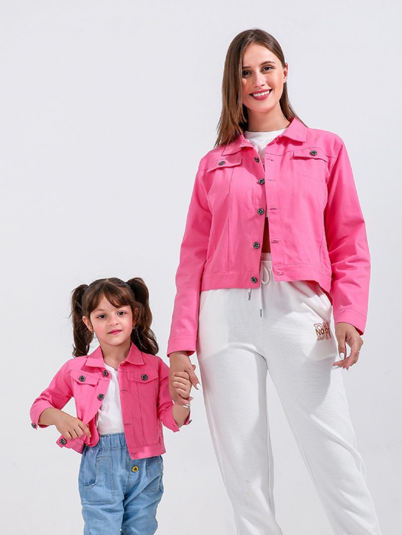 Småbarn Jenter Jakke Bomull Casual Coat Rosa