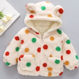 Toddler Baby 3d Ears Hettefrakk Fleece Tykk Varm Jakke Vinter