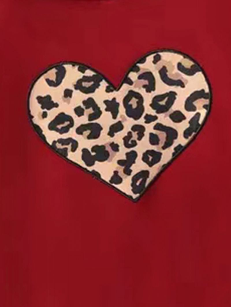 2 Stk Baby Jenter Leopard-print Panelt Hettegenser Buksesett