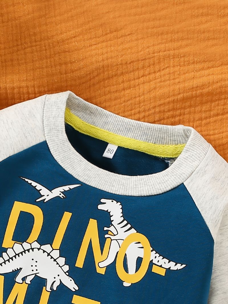 Baby Barn Gutter Dinosaur Print Rund Hals Sweatshirt Barneklær