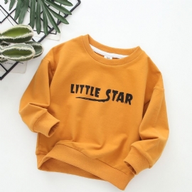 Baby Guttens' Letter Little Star Trykt Langermet Genser Med Rund Hals