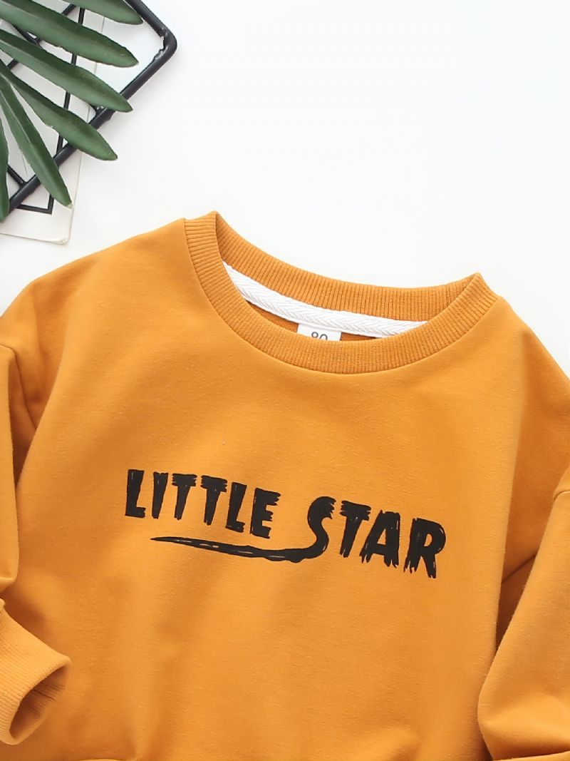 Baby Guttens' Letter Little Star Trykt Langermet Genser Med Rund Hals