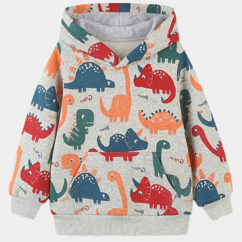 Baby Gutter Hoodie Dinosaur Print Langermet Pullover Sweatshirt