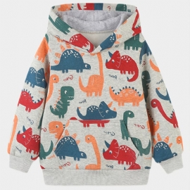 Baby Gutter Hoodie Dinosaur Print Langermet Pullover Sweatshirt