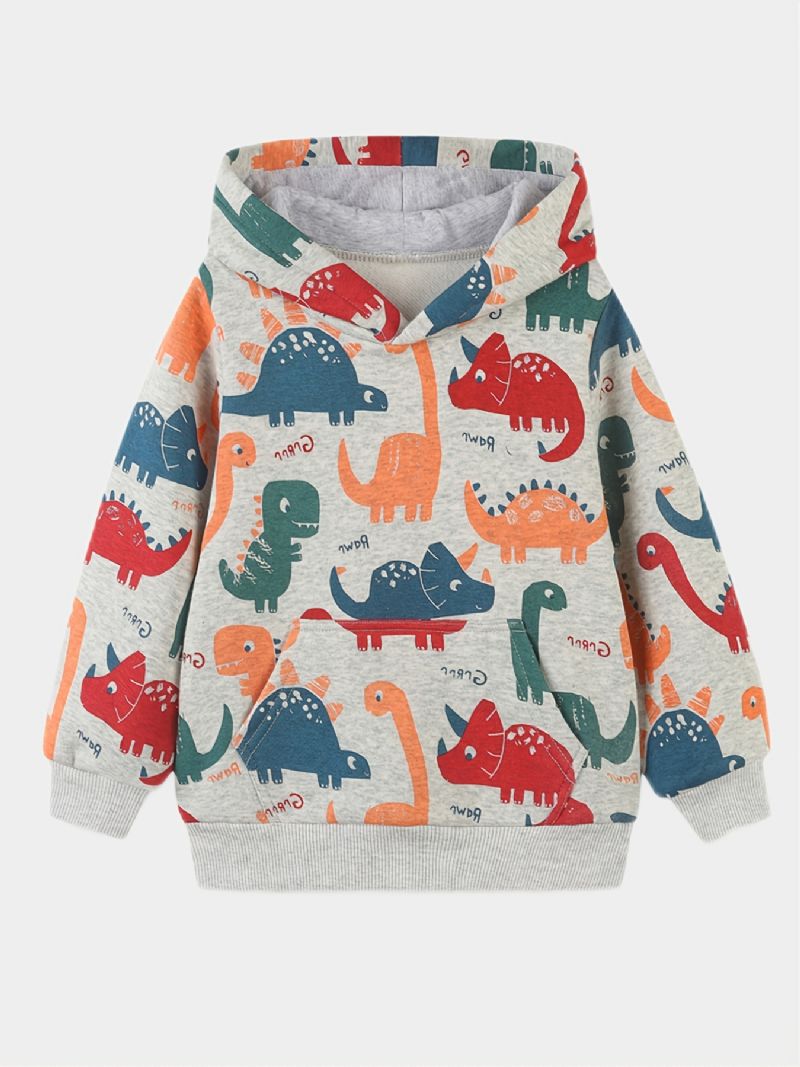 Baby Gutter Hoodie Dinosaur Print Langermet Pullover Sweatshirt