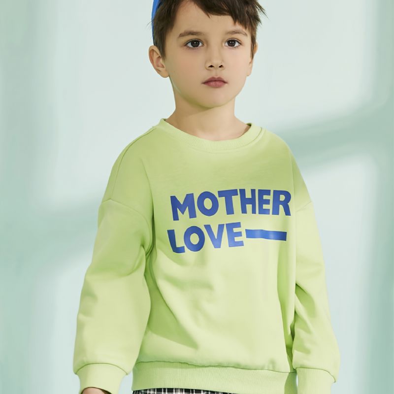 Baby Gutter Letter Print Pullover Rundhals Langermet Sweatshirt