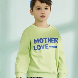Baby Gutter Letter Print Pullover Rundhals Langermet Sweatshirt