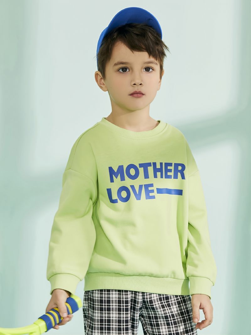 Baby Gutter Letter Print Pullover Rundhals Langermet Sweatshirt