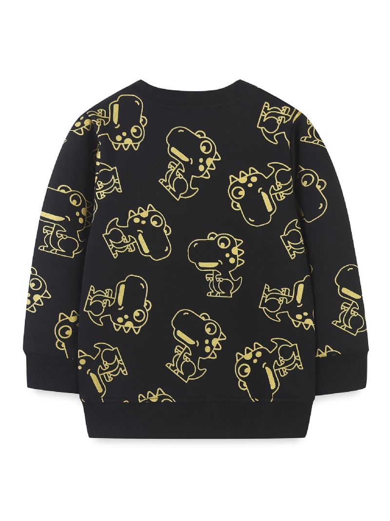 Baby Gutter Pullover Søt Dinosaur Print Rund Hals Langermet Sweatshirt Overdeler Barneklær