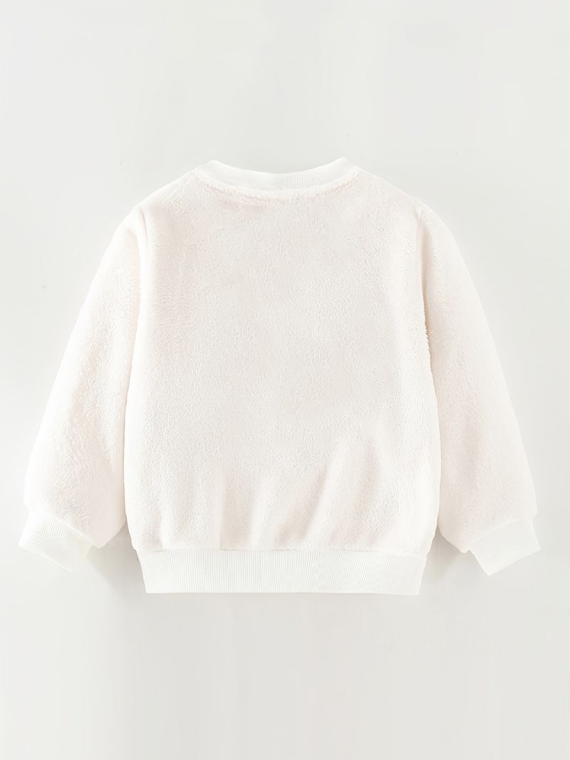 Baby Jenter Pullover Sko Paljetter Sløyfe Dekor Fløyel Rundhalset Sweatshirt