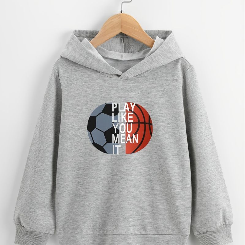 Barn Gutter Basketball Print Hoodie Genser