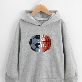 Barn Gutter Basketball Print Hoodie Genser