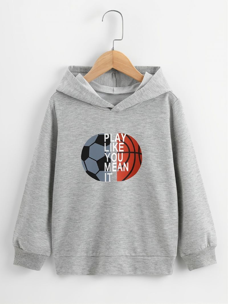 Barn Gutter Basketball Print Hoodie Genser