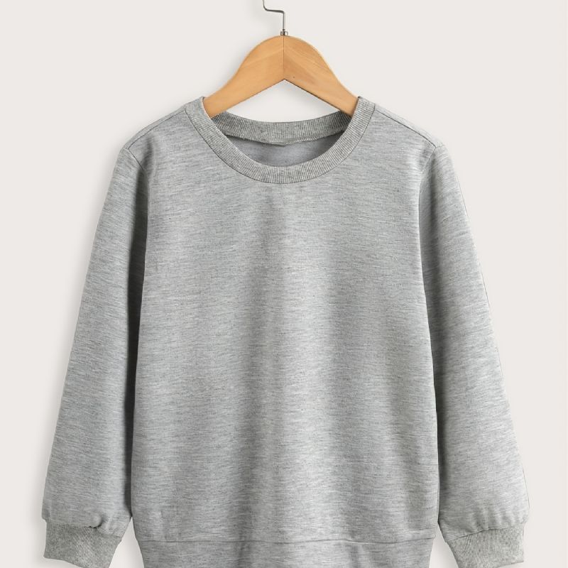 Barn Jenter Gutter Crew Neck Sweatshirt For Høst Vinter Ny