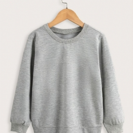 Barn Jenter Gutter Crew Neck Sweatshirt For Høst Vinter Ny