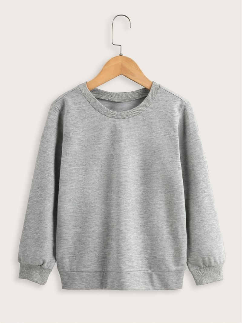 Barn Jenter Gutter Crew Neck Sweatshirt For Høst Vinter Ny