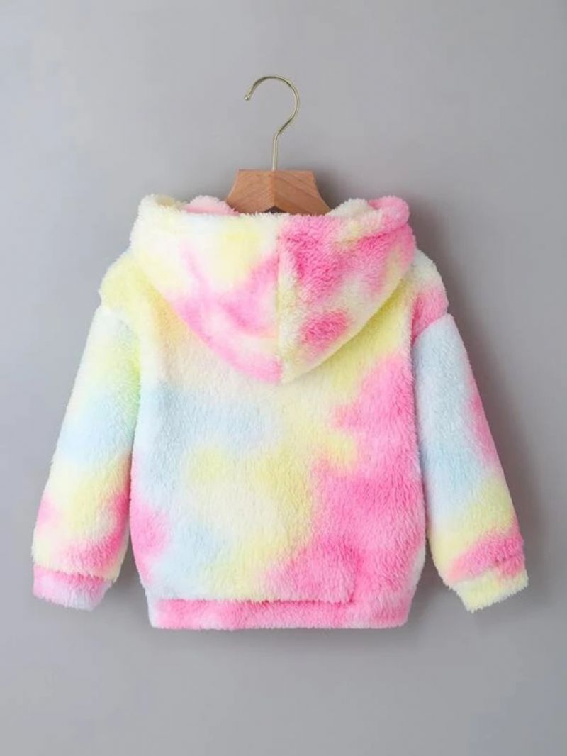 Barn Tie Dye Fleece Hettegenser Høst Og Vinter Barneklær