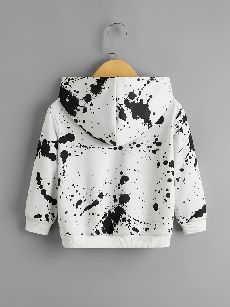 Barne Gutter Hettegenser Print Langermet Pullover Sweatshirt Barneklær