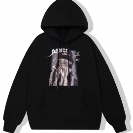 Dance Jent Print Hettegenser Fleece Pullover Snøring Kangaroo Pocket Active Sweatshirt Med Hette Unisex Genser