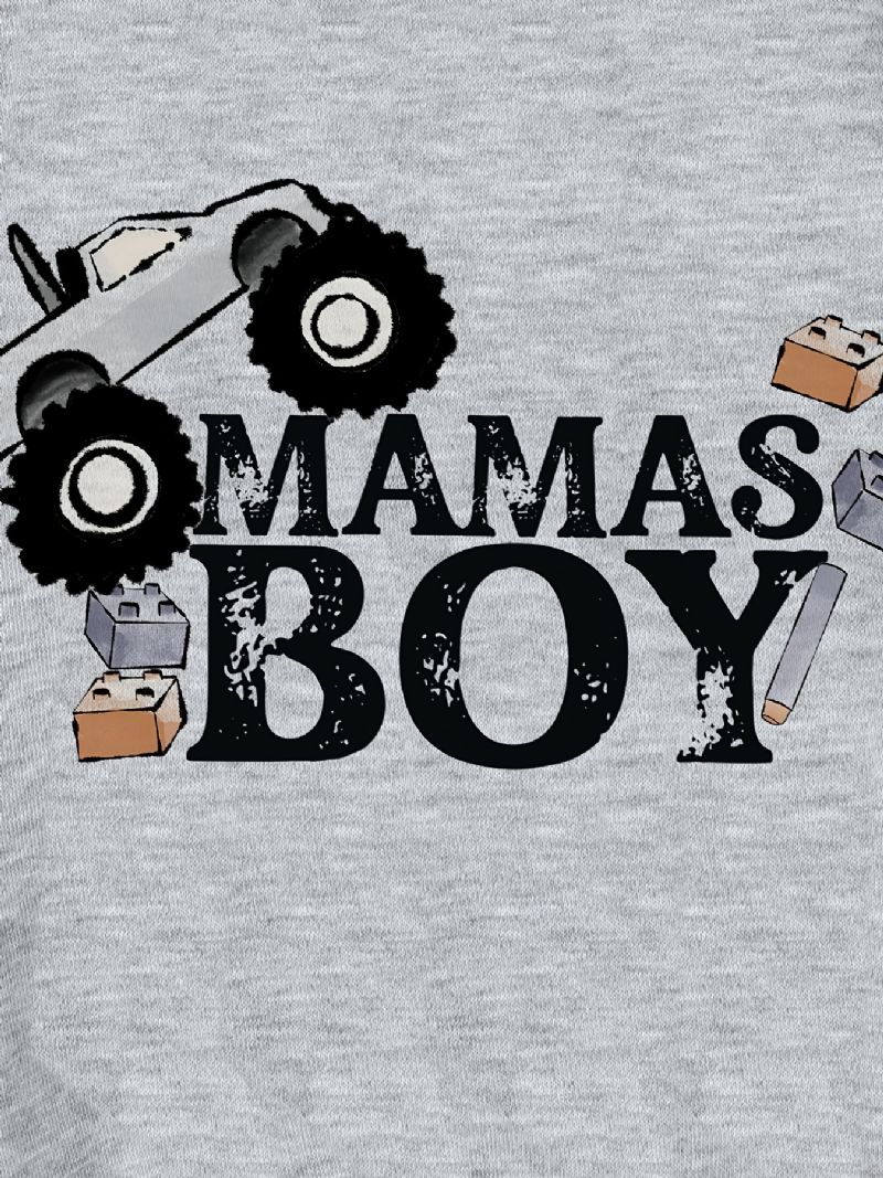 Guttens Casual Simple Pullover Sweatshirt Med Mamas Gutter Cartoon Car Print For Winter