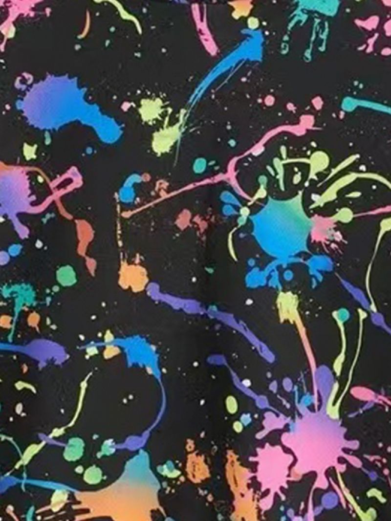 Guttens Ink Splatter Print Langermet Genser Med Hette