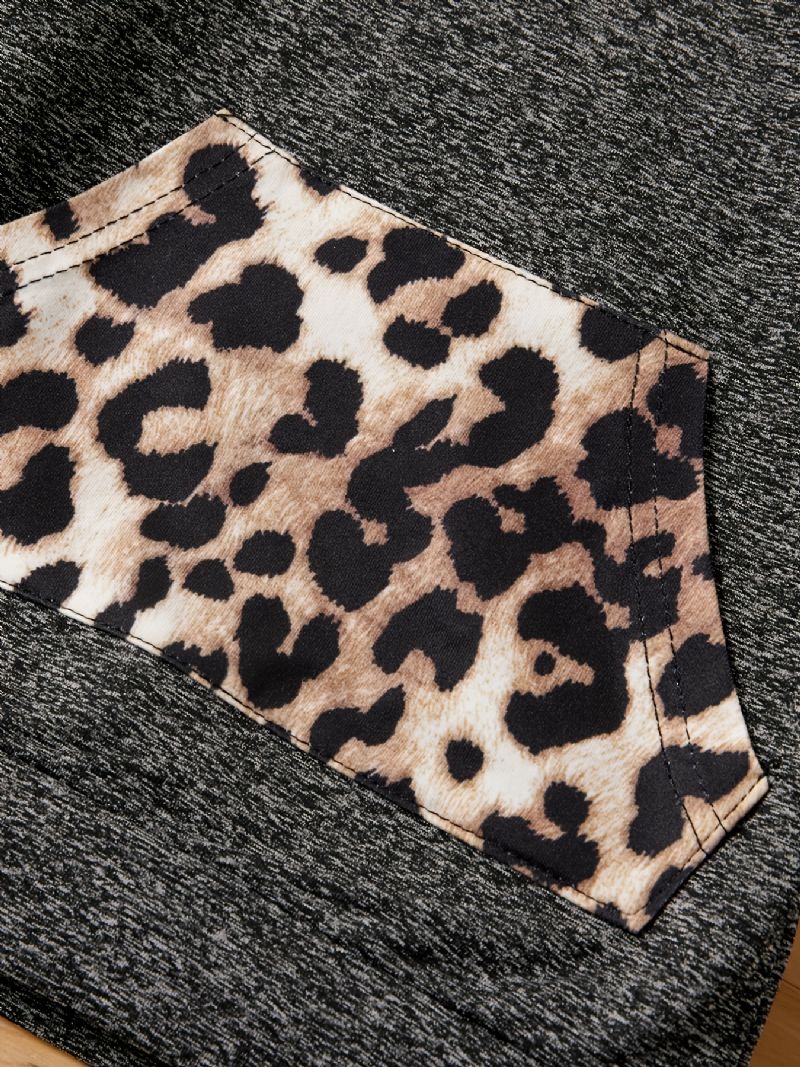 Guttens Leopard Print Hettegenser Og Buksesett Barneklær