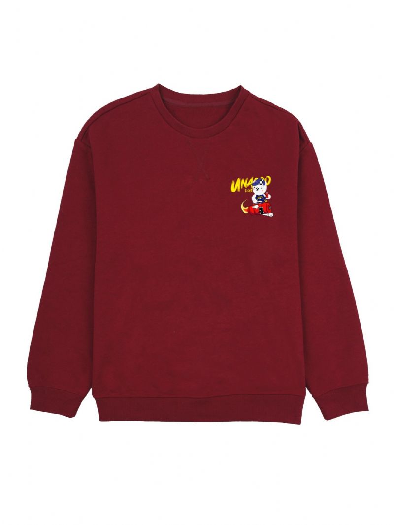 Gutter Ensfarget Casual Sports Sweatshirt Basic Print