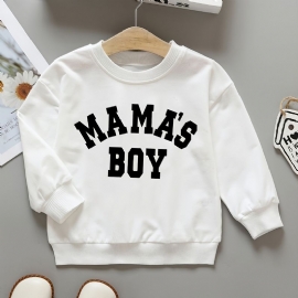 Gutter Pullover Mamas Letter Print Rundhals Langermet Sweatshirt