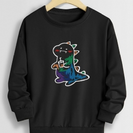 Høst Vinter Gutter 'casual Dinosaur Print Crew Neck Sweatshirt